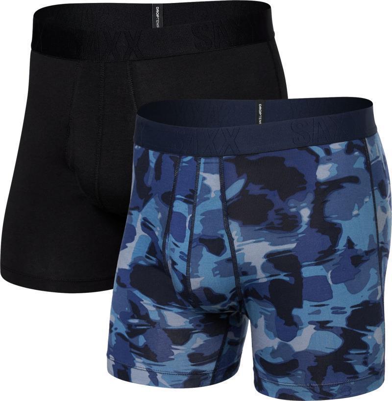 DropTemp Cooling Cotton Boxer Brief Fly, 5" Inseam - Mens - 2 Pack - Daybreak Camo / Black 1