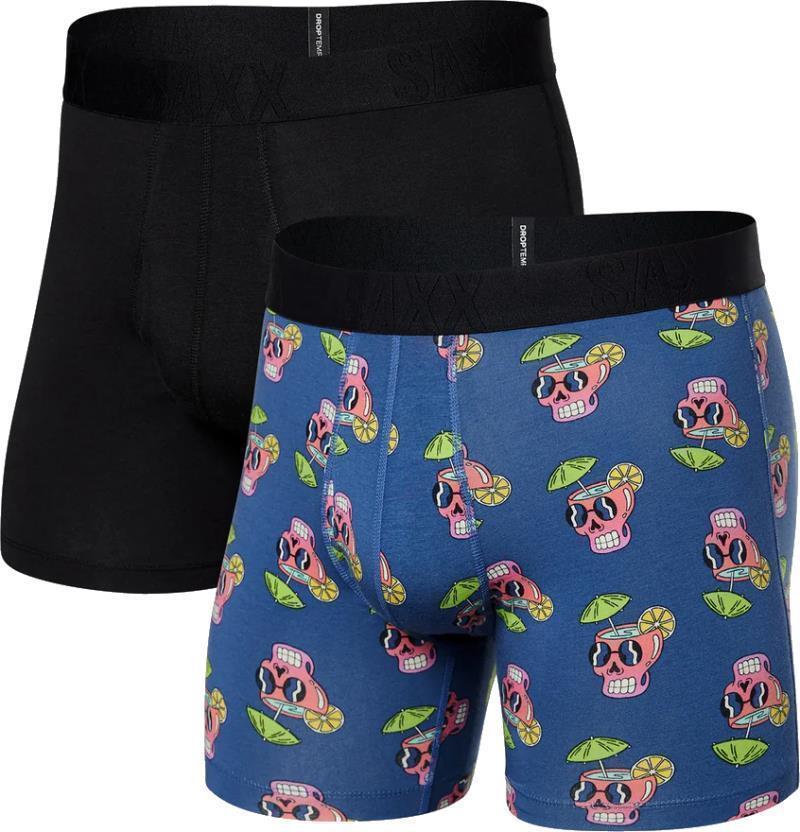 DropTemp Cooling Cotton Boxer Brief Fly, 5" Inseam - Mens - 2 Pack - Drunken Skulls / Black 1