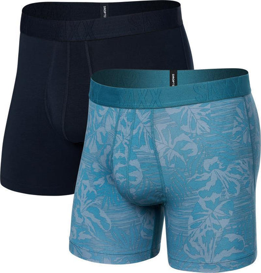 DropTemp Cooling Cotton Boxer Brief Fly, 5" Inseam - Mens - 2 Pack - Jungle Haze / Dark Ink 1