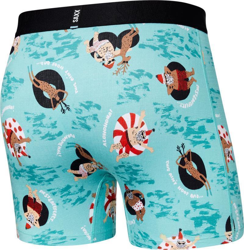 DropTemp Cooling Cotton Boxer Brief Fly, 5" Inseam - Mens - alohohoho-ha-turquoise 1