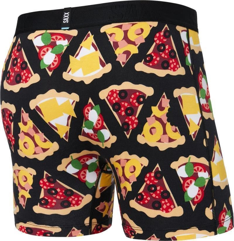 DropTemp Cooling Cotton Boxer Brief Fly, 5" Inseam - Mens - any way u slice it-black 1