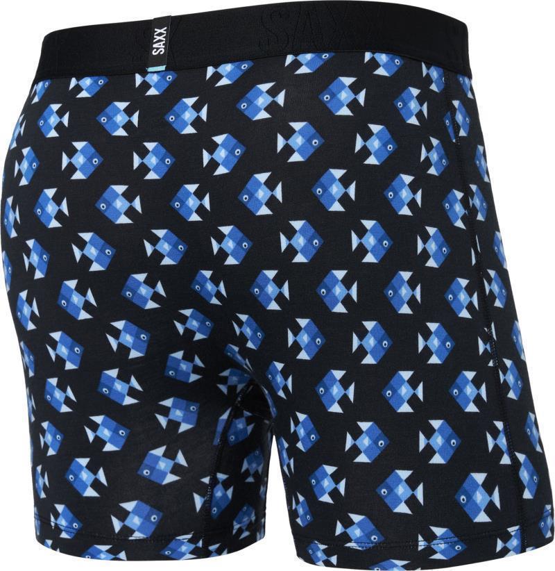 DropTemp Cooling Cotton Boxer Brief Fly, 5" Inseam - Mens - aquatic check-black 1