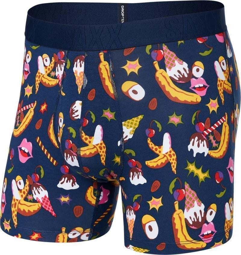 DropTemp Cooling Cotton Boxer Brief Fly, 5" Inseam - Mens - banana split-navy 1