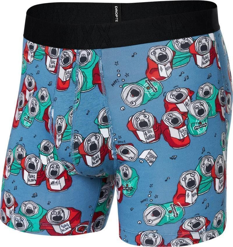 DropTemp Cooling Cotton Boxer Brief Fly, 5" Inseam - Mens - beer can choir-slate 1