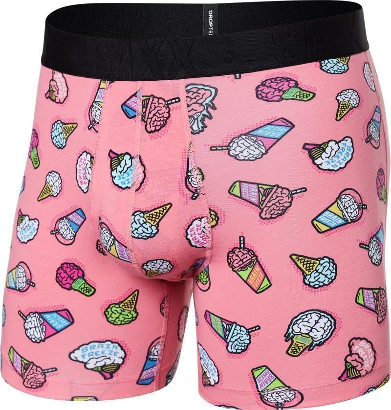 DropTemp Cooling Cotton Boxer Brief Fly, 5" Inseam - Mens - brain freeze-coral 1