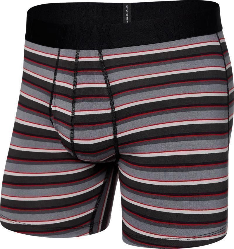 DropTemp Cooling Cotton Boxer Brief Fly, 5" Inseam - Mens - college stripe-grey 1