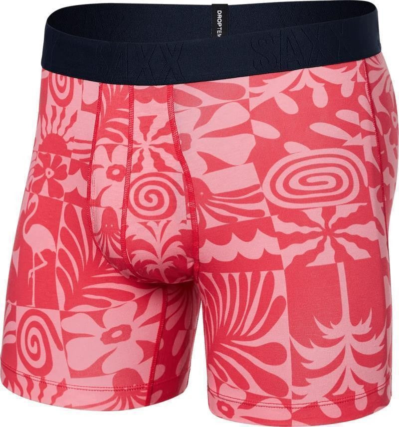DropTemp Cooling Cotton Boxer Brief Fly, 5" Inseam - Mens - east coast-hibiscus 1