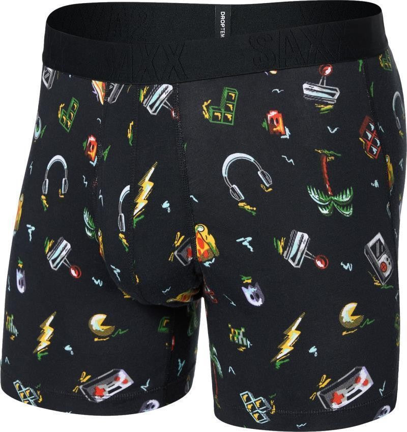 DropTemp Cooling Cotton Boxer Brief Fly, 5" Inseam - Mens - gamers paradise-black 1