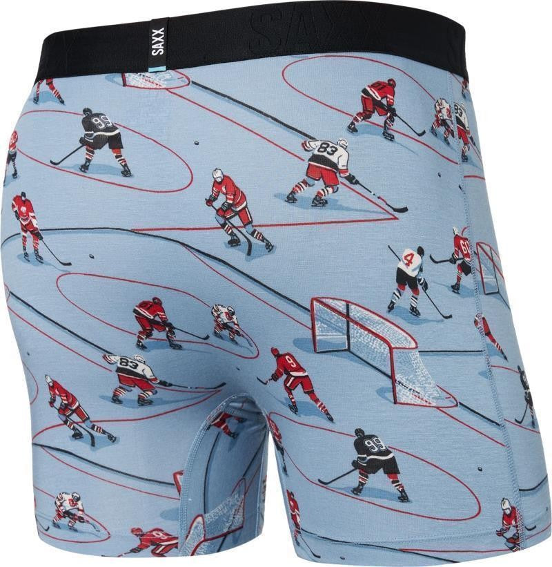 DropTemp Cooling Cotton Boxer Brief Fly, 5" Inseam - Mens - hockey heroes-dusty blue 1