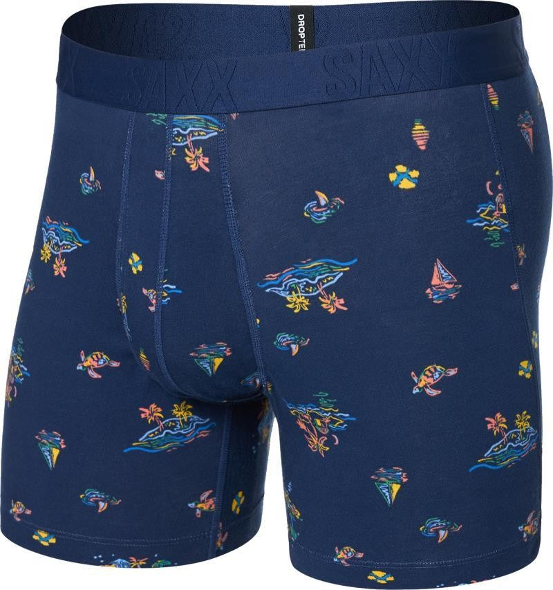 DropTemp Cooling Cotton Boxer Brief Fly, 5" Inseam - Mens - island life-midnight 1