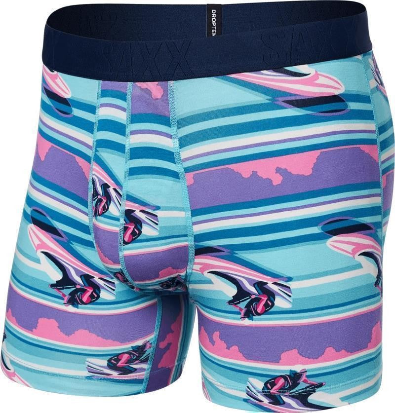 DropTemp Cooling Cotton Boxer Brief Fly, 5" Inseam - Mens - jetski stripe-pool 1