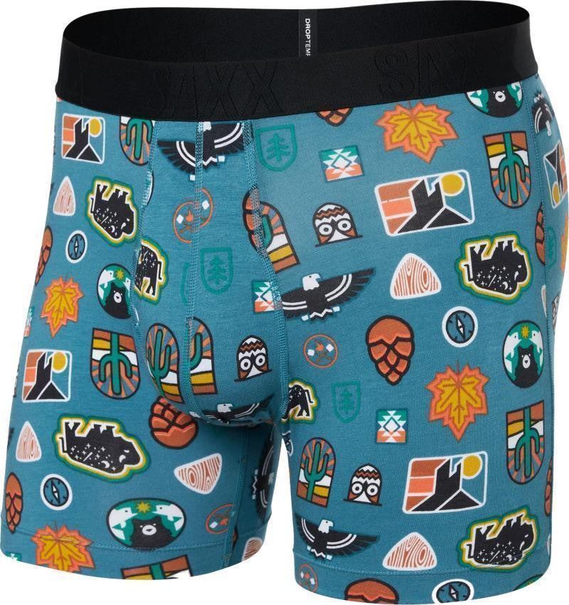 DropTemp Cooling Cotton Boxer Brief Fly, 5" Inseam - Mens - outside is in-hydro blue 1