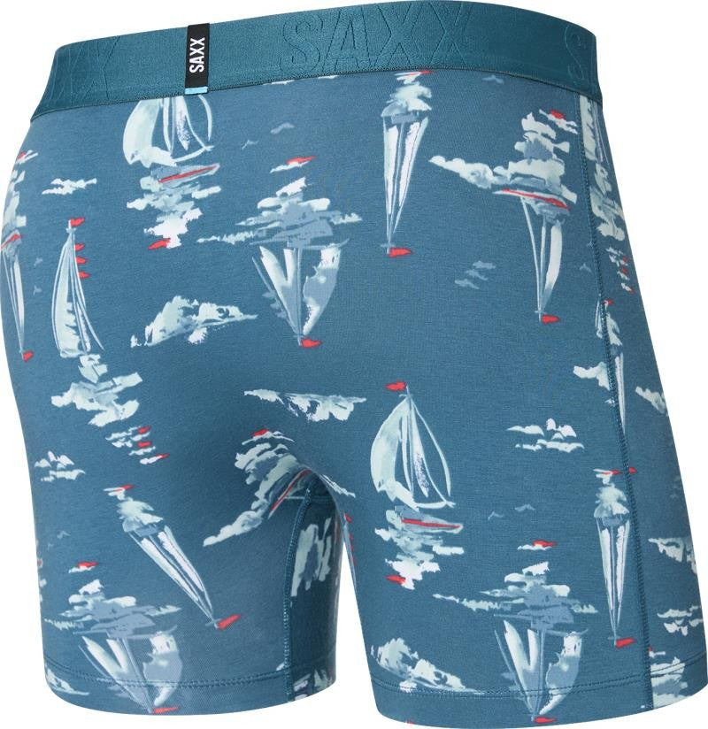DropTemp Cooling Cotton Boxer Brief Fly, 5" Inseam - Mens - sail away-tapestry 1