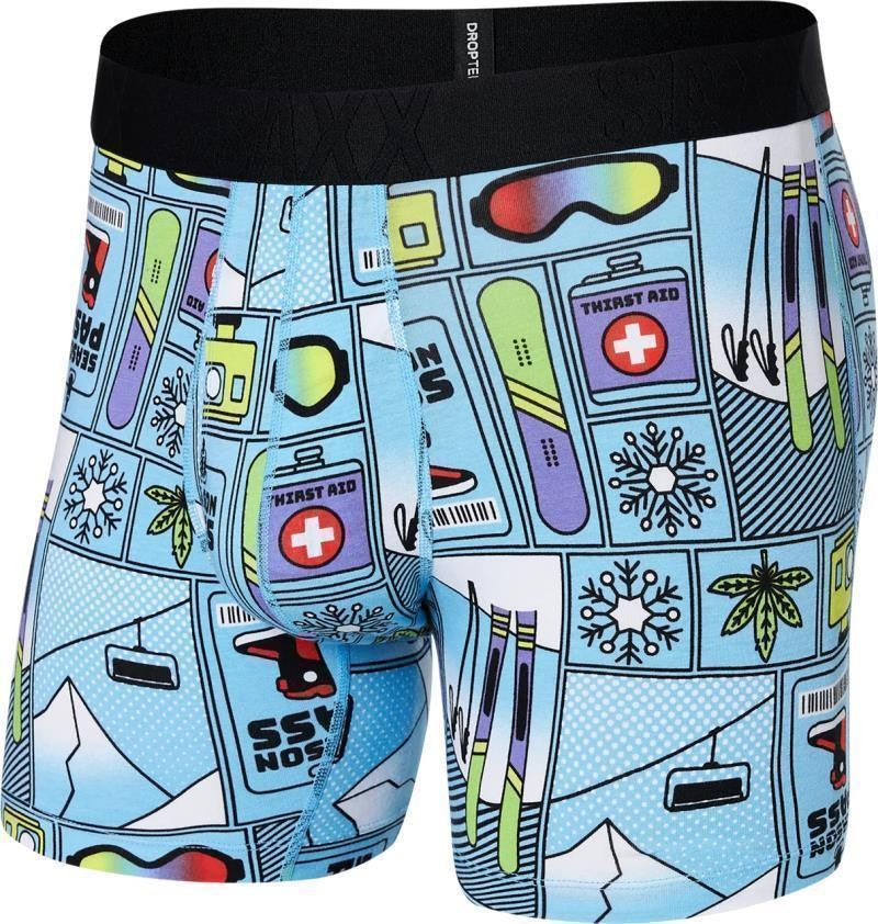 DropTemp Cooling Cotton Boxer Brief Fly, 5" Inseam - Mens - season pass-light blue 1