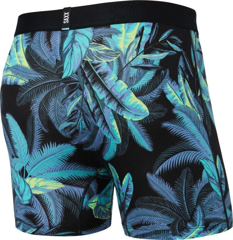 DropTemp Cooling Cotton Boxer Brief Fly, 5" Inseam - Mens - tropical jungle-blue 1