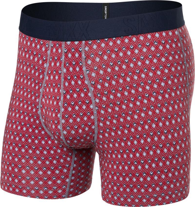 DropTemp Cooling Cotton Boxer Brief Fly, 5" Inseam - Mens - vintage geo-red 1