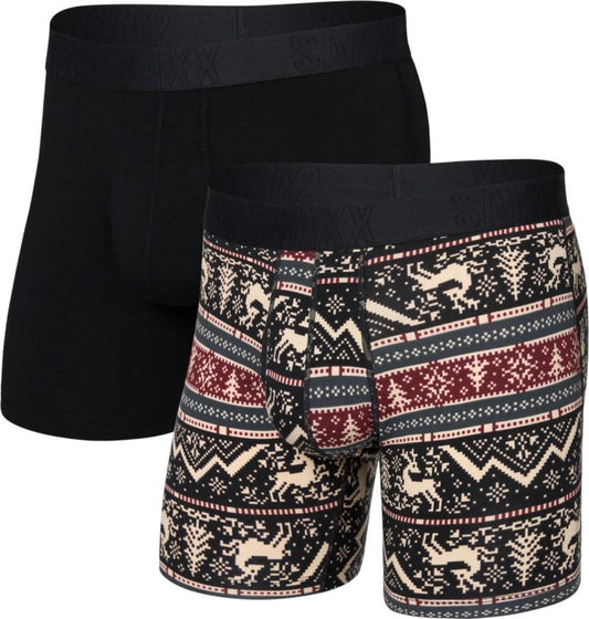 DropTemp Cooling Cotton Boxer Brief Fly, 6" Inseam - Mens - 2 Pack - caribou / black 1