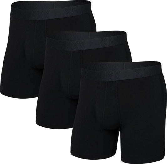 DropTemp Cooling Cotton Boxer Brief Fly, 6" Inseam - Mens - 3 Pack - black 1