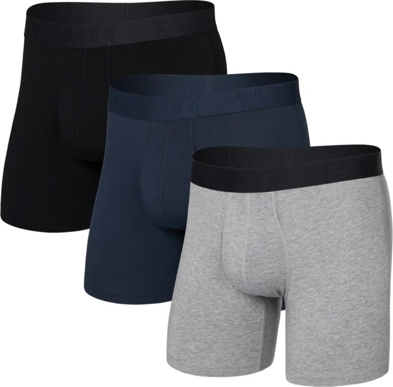DropTemp Cooling Cotton Boxer Brief Fly, 6" Inseam - Mens - 3 Pack - dark grey heather / dark ink / black 1