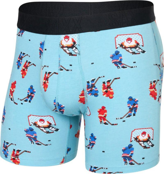 DropTemp Cooling Cotton Boxer Brief Fly, 6" Inseam - Mens - action on ice-blue tide 1