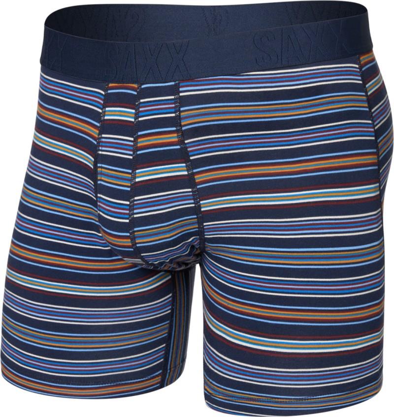 DropTemp Cooling Cotton Boxer Brief Fly, 6" Inseam - Mens - vivid stripe-maritime 1