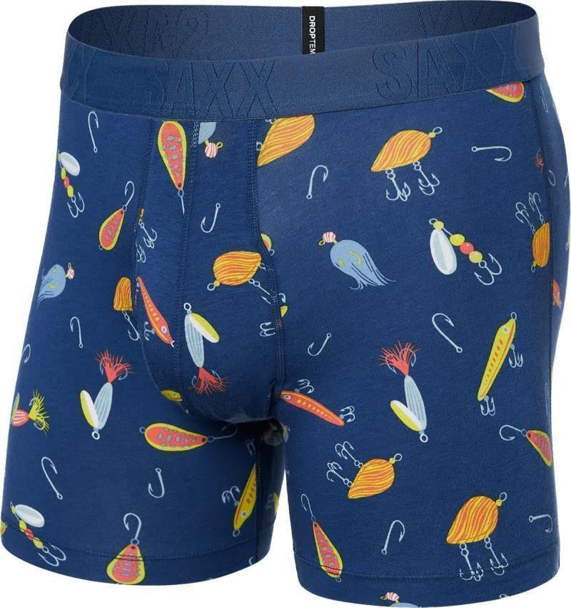 DropTemp Cooling Cotton Boxer Briefs w/ Fly, 5" Inseam - Mens - lures-blueberry 1