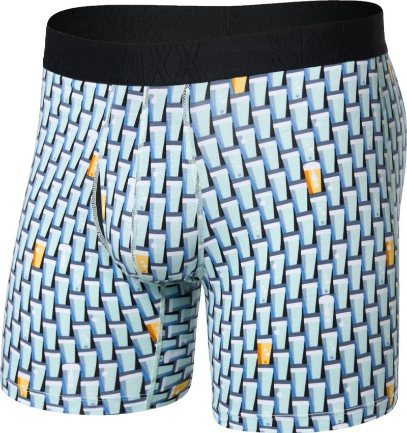 DropTemp Cooling Cotton Boxer Briefs w/ Fly, 6" Inseam - Mens - grab a beer-multi 1