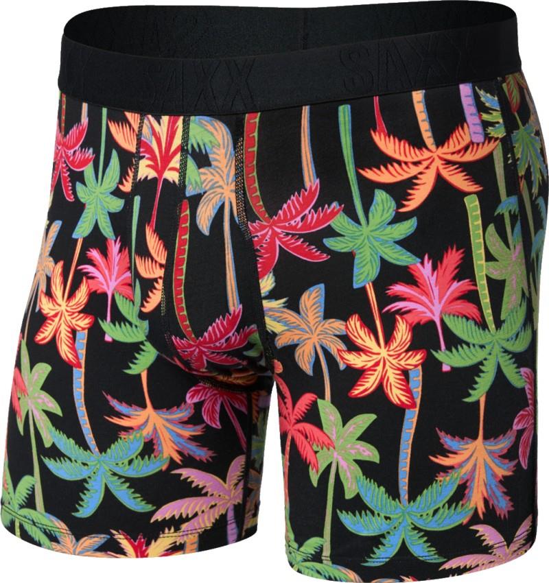 DropTemp Cooling Cotton Boxer Briefs w/ Fly, 6" Inseam - Mens - mixed palms-black 1