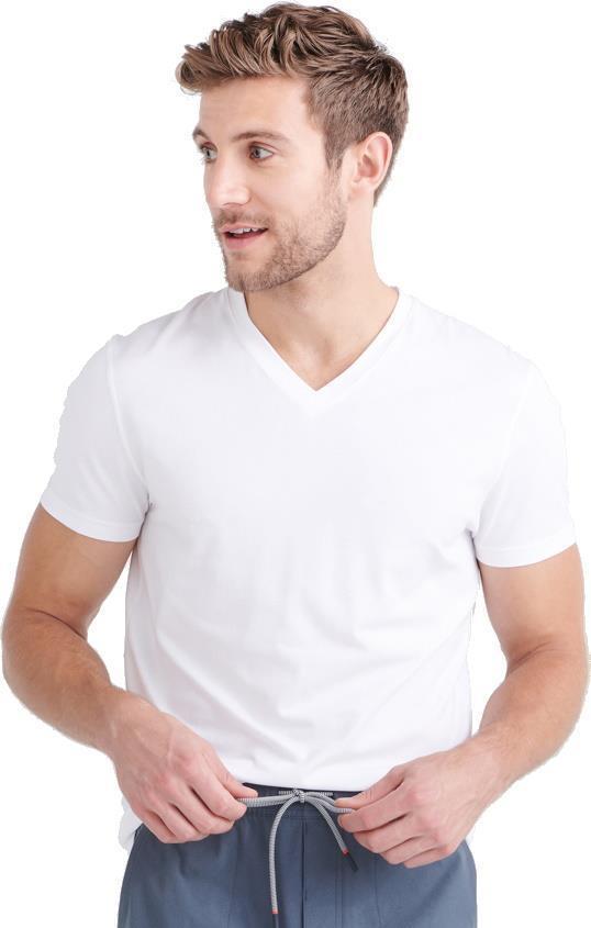 DropTemp Cooling Cotton V-Neck - Mens - White 3