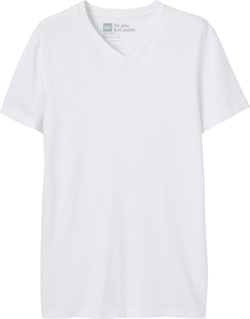 DropTemp Cooling Cotton V-Neck - Mens - white 1