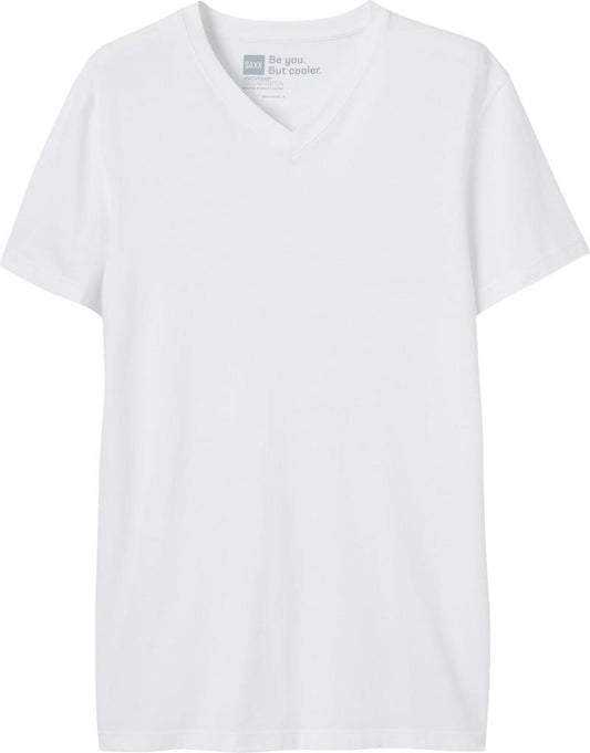 DropTemp Cooling Cotton V-Neck - Mens - white 1