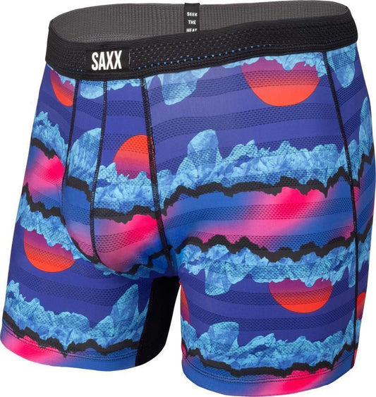 DropTemp Cooling Mesh Boxer Brief Fly, 5" Inseam - Mens - Blue Iceberg Stripe 1