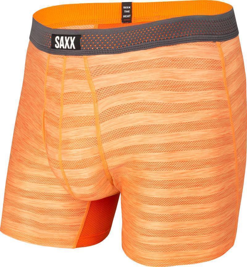 DropTemp Cooling Mesh Boxer Brief Fly, 5" Inseam - Mens - Orange Blaze Heather 1