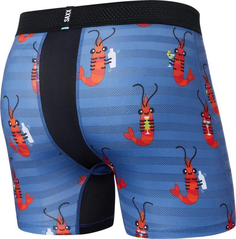 DropTemp Cooling Mesh Boxer Brief Fly, 5" Inseam - Mens - Shrimp Cocktail-Navy 2
