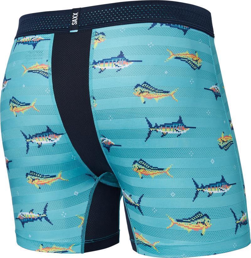 DropTemp Cooling Mesh Boxer Brief Fly, 5" Inseam - Mens - Trophy Catch-Turquoise 2