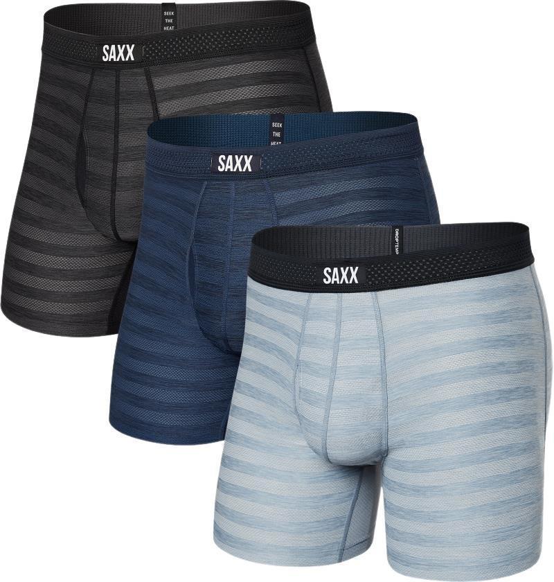 DropTemp Cooling Mesh Boxer Brief Fly, 5" Inseam - Mens - 3-Pack - Black / Dark Denim / Grey 1