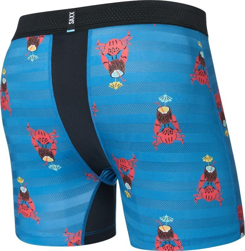 DropTemp Cooling Mesh Boxer Brief Fly, 5" Inseam - Mens - crab cocktail-lake blue 1