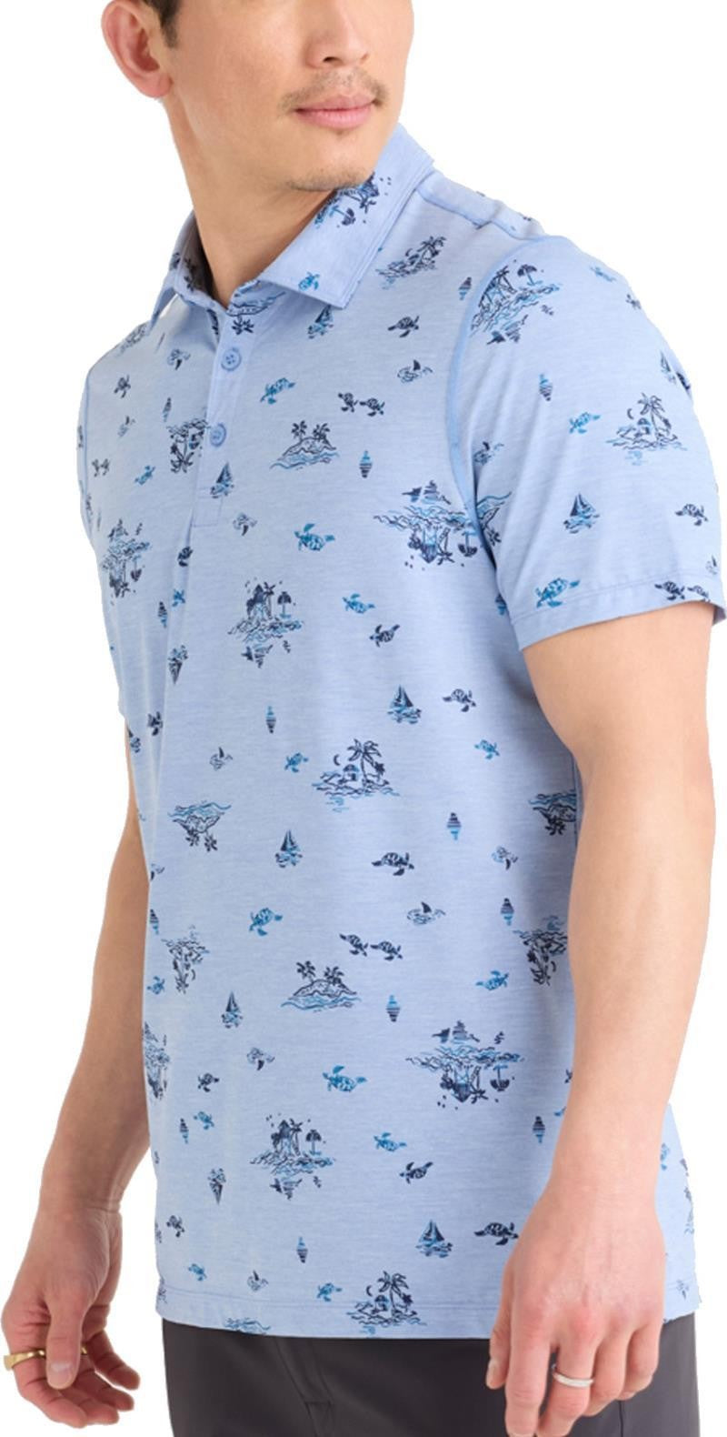 Droptemp All Day Cooling Polo - Mens - island life-bel air blue 1