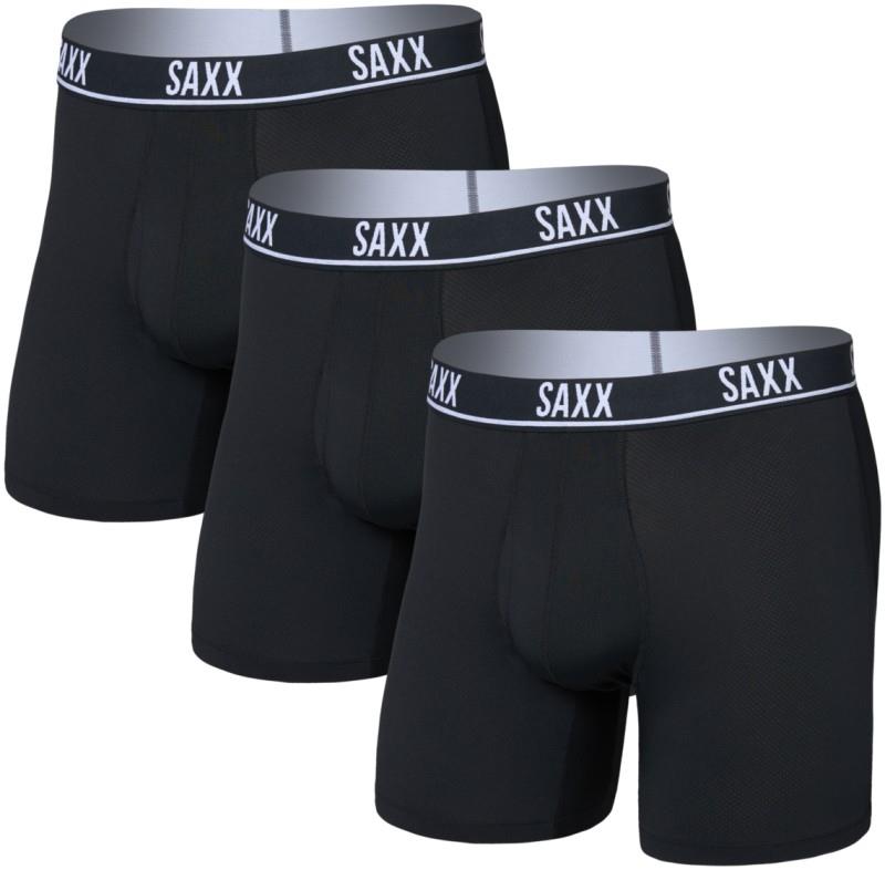 Essential Performance Mesh Boxer Briefs Fly, 6" Inseam - Mens - 3 Pack - black 1