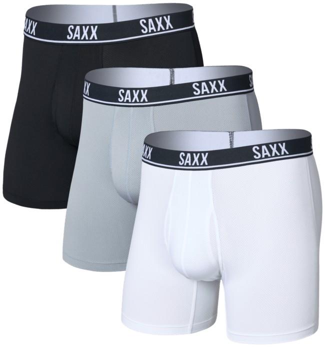 Essential Performance Mesh Boxer Briefs Fly, 6" Inseam - Mens - 3 Pack - white / tradewinds / black 1