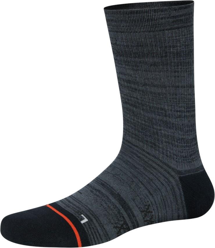 Foot Hold Mid-Weight Crew Socks - Mens - black / white 1