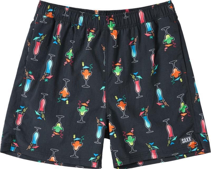 Go Coastal 2n1 Volley Shorts, 5" Inseam - Mens - swizzles & straws-black 1