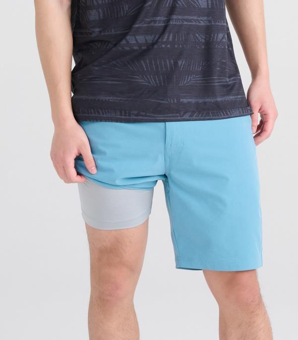 Go To Town 2n1 Shorts, 8” Inseam - Mens - Dusk Blue 3