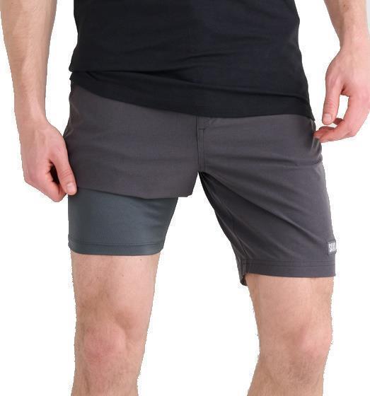 Go To Town 2n1 Shorts, 8” Inseam - Mens - Faded Black 3