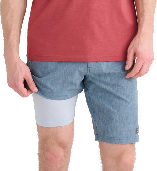Land To Sand 2n1 Shorts, 9” Inseam - Mens - Indian Teal Heather 3