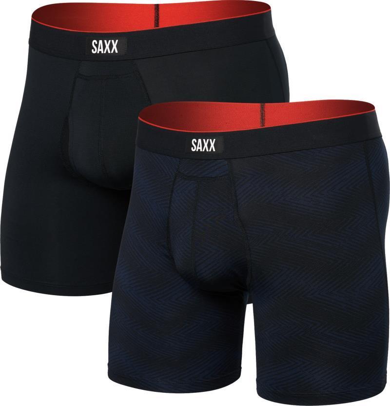 Multi-Sport Mesh Boxer Brief Fly, 6" Inseam - Mens - 2 Pack - Full Tilt Chevron / Black 1