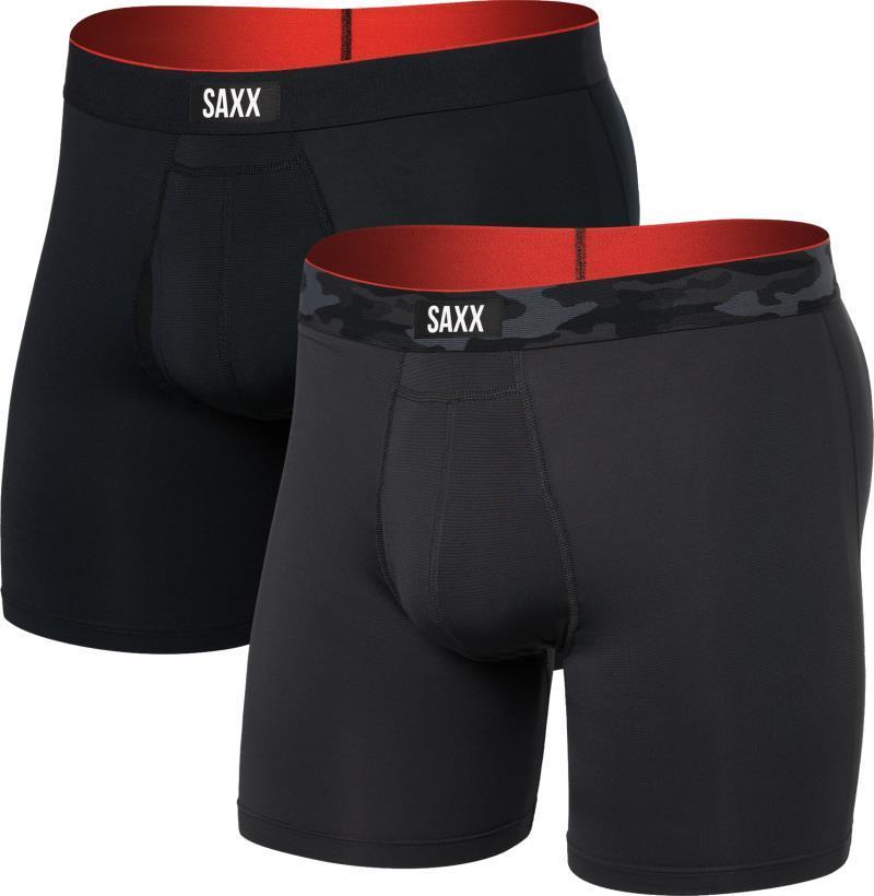 Multi-Sport Mesh Boxer Brief Fly, 6" Inseam - Mens - 2 Pack - Remote Camo WB / Black 1