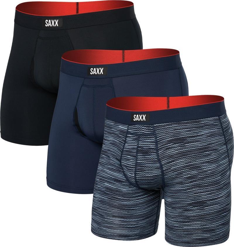 Multi-Sport Mesh Boxer Brief Fly, 6" Inseam - Mens - 3 Pack - Wavelength / Navy / Black 1
