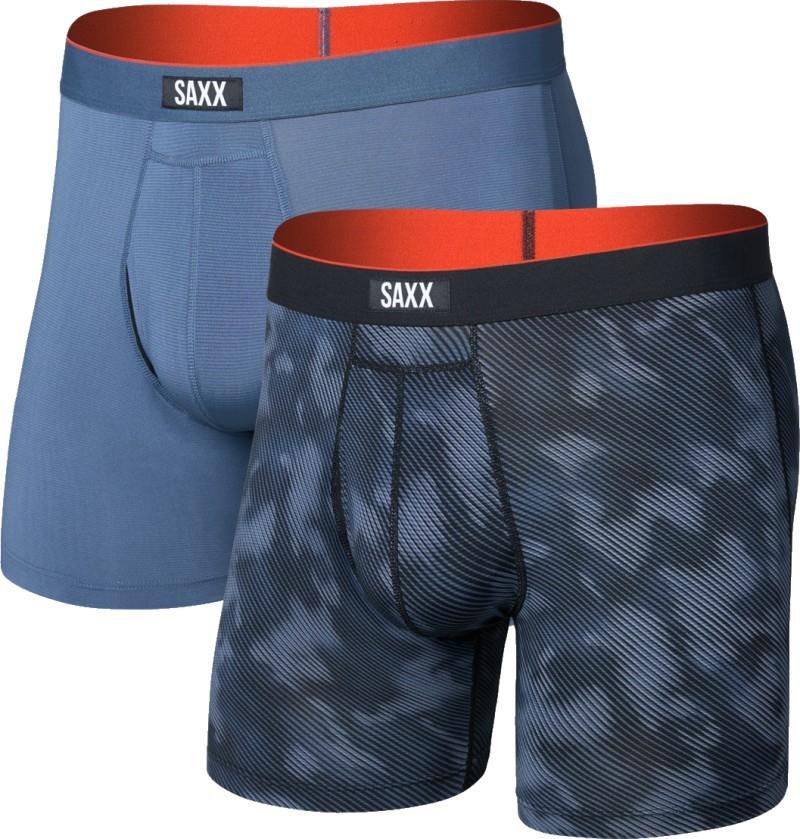 Multi-Sport Mesh Boxer Briefs w/ Fly, 6" Inseam - Mens - 2 Pack - smoke screen / washed indigo 1