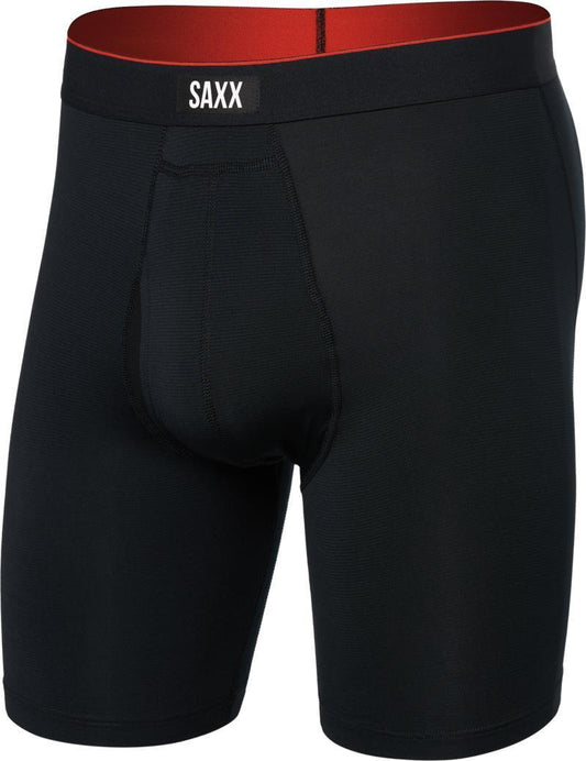 Multi-Sport Mesh Long Boxer Brief Fly, 8" Inseam - Mens - Black 1